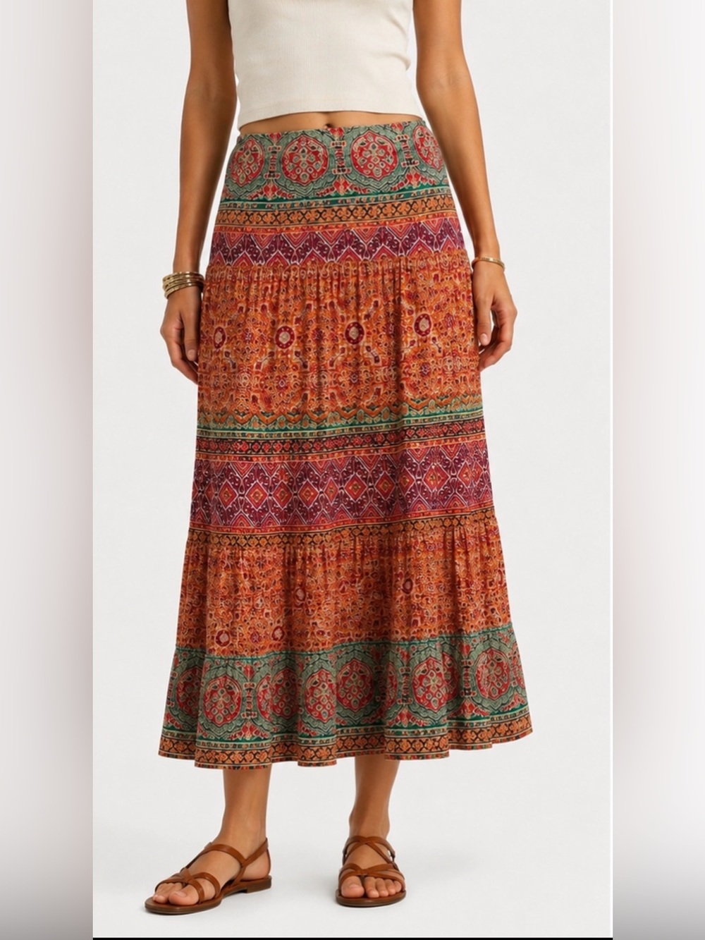 Lauren Ralph Lauren Petite PXS Tiered Maxi Skirt.